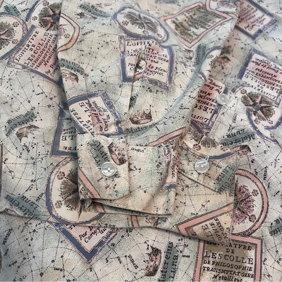 Dockers by Levi's Shirt Small‎ Nautical Compass Map Print Vintage Hong Kong - Picture 5 of 5